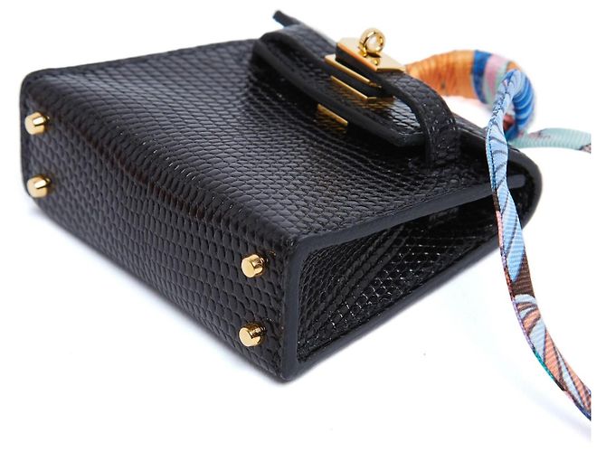Charm per Borsa Hermès Kelly Twilly Prezioso in Pelle Nera Nero - vista 6