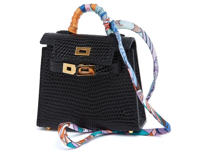 Charm per Borsa Hermès Kelly Twilly Prezioso in Pelle Nera Nero - vista 7