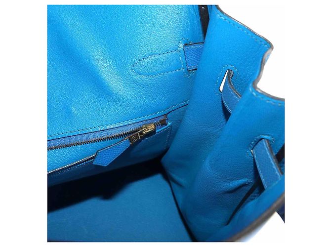 Borsa Hermès Haut à Courroies 32 Blu - vista 10