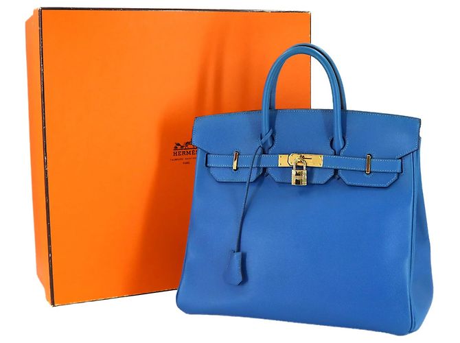 Borsa Hermès Haut à Courroies 32 Blu - vista 2