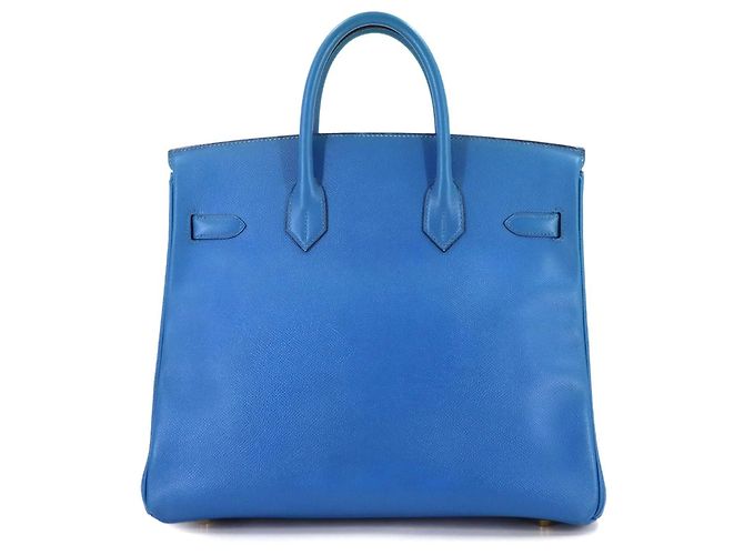 Borsa Hermès Haut à Courroies 32 Blu - vista 3