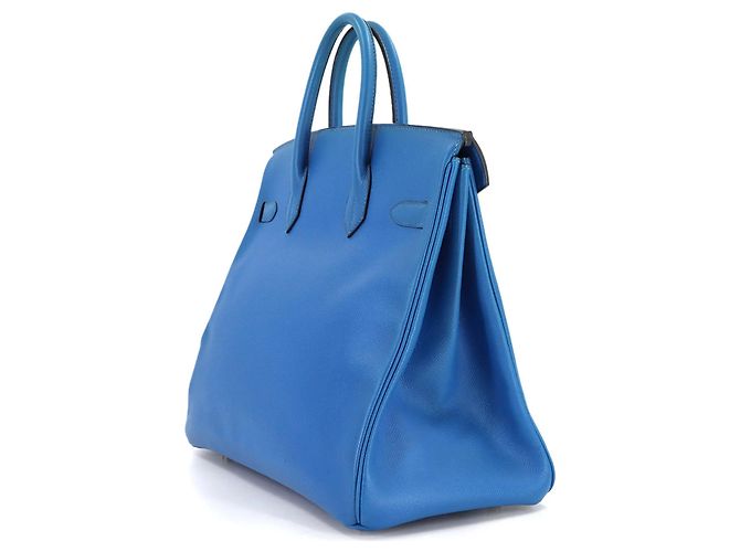 Borsa Hermès Haut à Courroies 32 Blu - vista 4