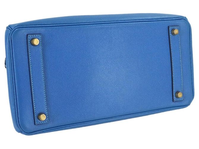 Borsa Hermès Haut à Courroies 32 Blu - vista 5