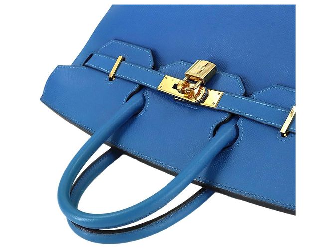 Borsa Hermès Haut à Courroies 32 Blu - vista 6