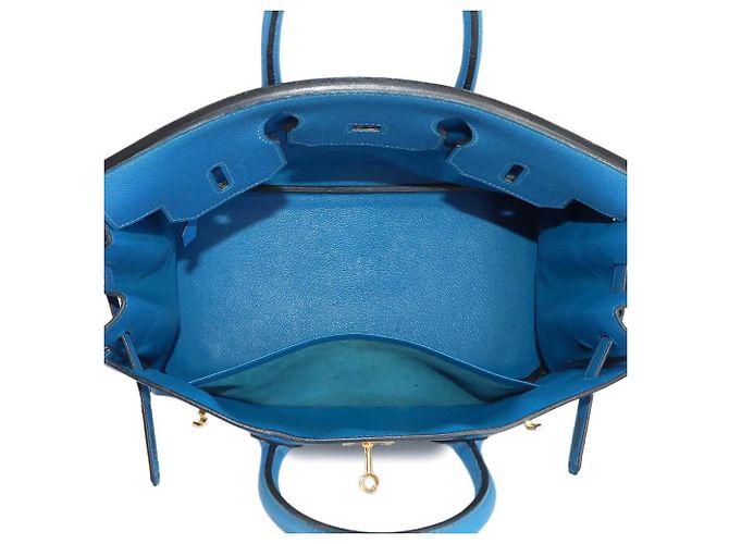 Borsa Hermès Haut à Courroies 32 Blu - vista 7