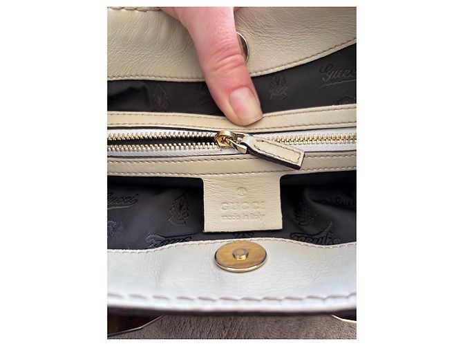 Bolsa de couro branca com fivela Gucci Branco - vista 13