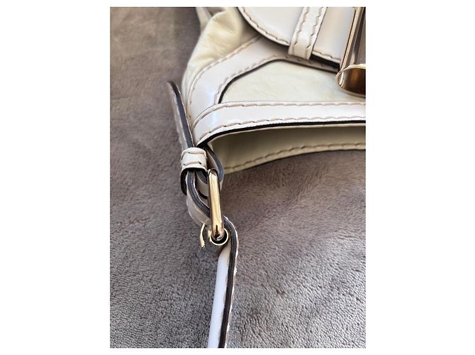 Bolsa de couro branca com fivela Gucci Branco - vista 19