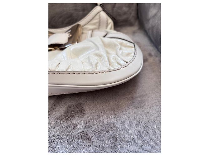 Bolsa de couro branca com fivela Gucci Branco - vista 3