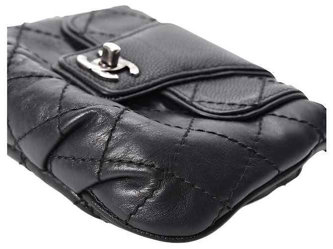 Chanel 14A Paris-Dallas Mini Borsa Messenger Classica in Pelle Caviar Nera Nero Silver hardware - vista 7