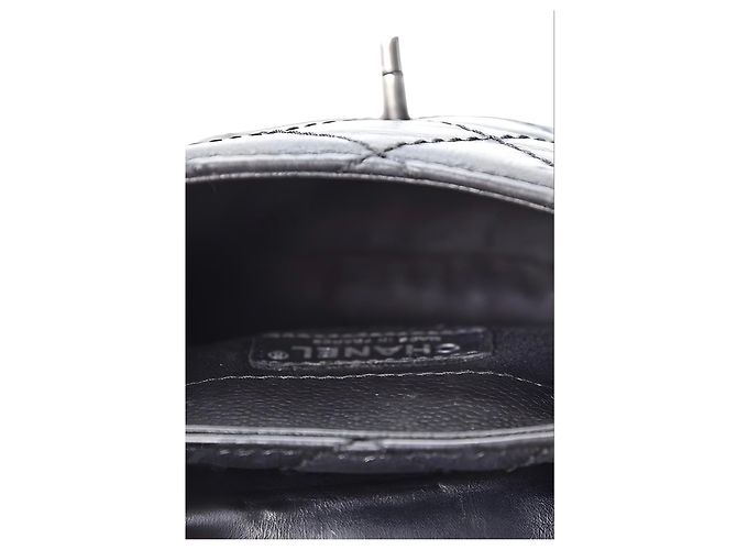 Chanel 14A Paris-Dallas Mini Borsa Messenger Classica in Pelle Caviar Nera Nero Silver hardware - vista 8