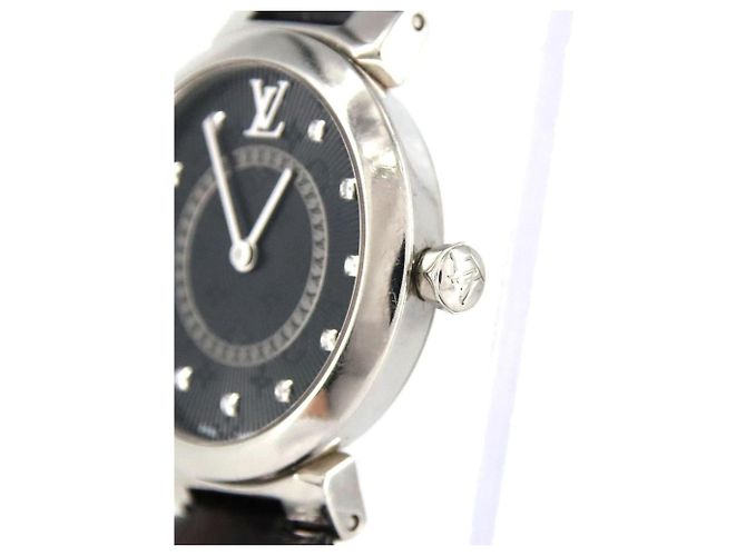 Louis Vuitton Tambour Slim Schwarze Quarz-Uhr - Ansicht 3