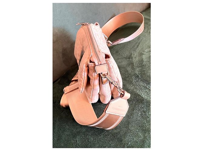 Sonia Rykiel Boyfriend Handtasche Beige Leder und Stoff - Ansicht 4
