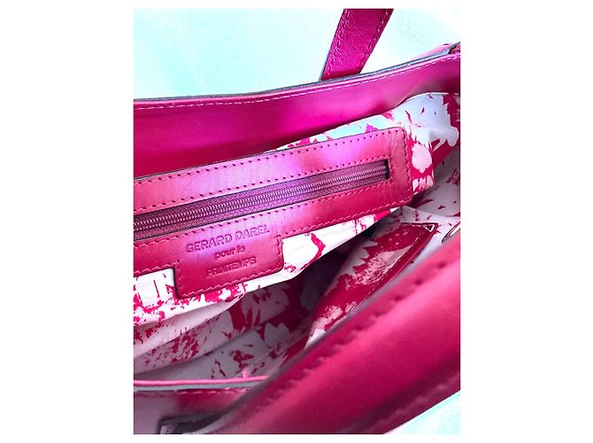Borsa a mano Gerard Darel Visconti in pelle fucsia Fuschia - vista 11