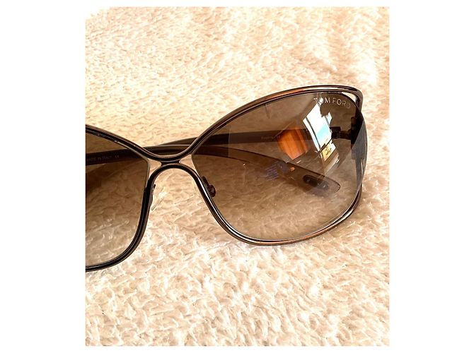 Gafas de sol Tom Ford Eugenia TF 156 Marrón Metal Castaño - vista 3