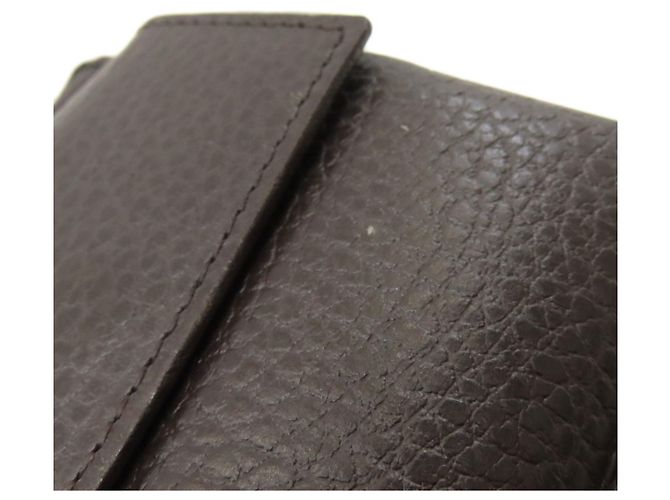 Portafoglio bi-fold Gucci in tela e pelle marrone - vista 10