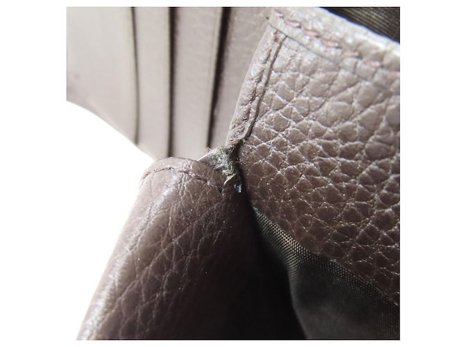 Portafoglio bi-fold Gucci in tela e pelle marrone - vista 12