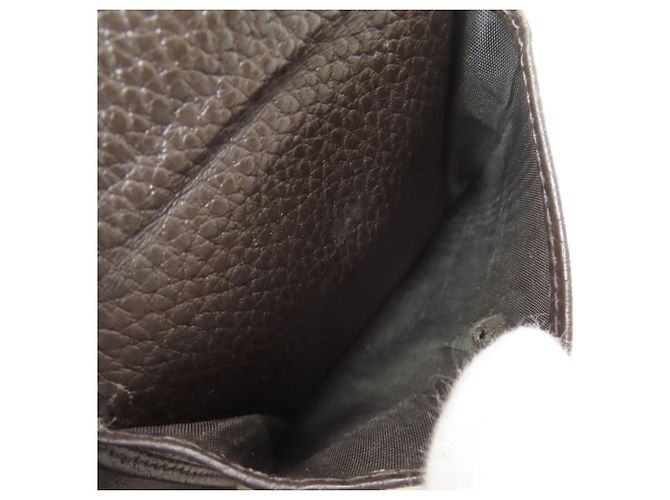 Portafoglio bi-fold Gucci in tela e pelle marrone - vista 7