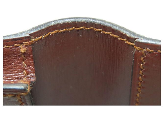 Hermès MC2 Fleming Lange Geldbörse Braun Rot - Ansicht 11