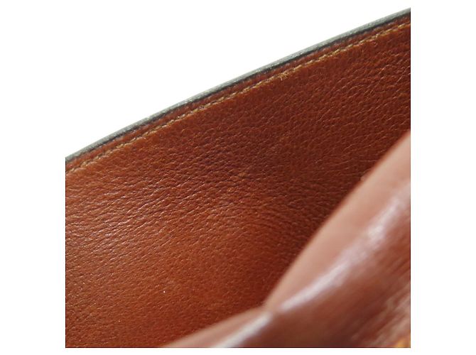 Hermès MC2 Fleming Lange Geldbörse Braun Rot - Ansicht 12