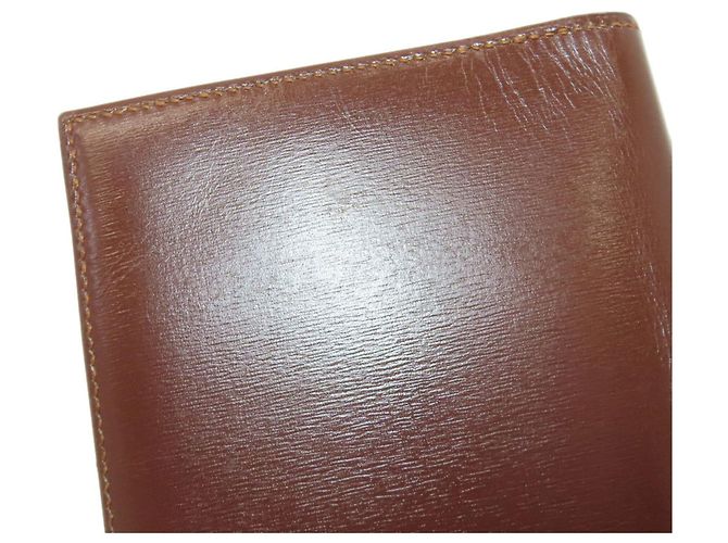 Hermès MC2 Fleming Lange Geldbörse Braun Rot - Ansicht 13