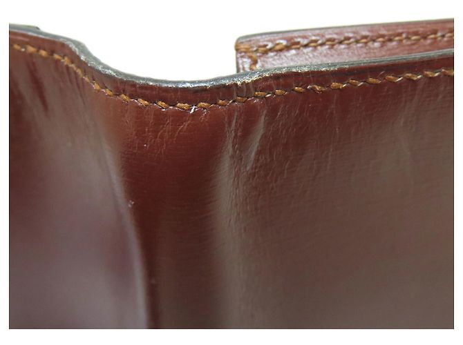 Hermès MC2 Fleming Lange Geldbörse Braun Rot - Ansicht 15