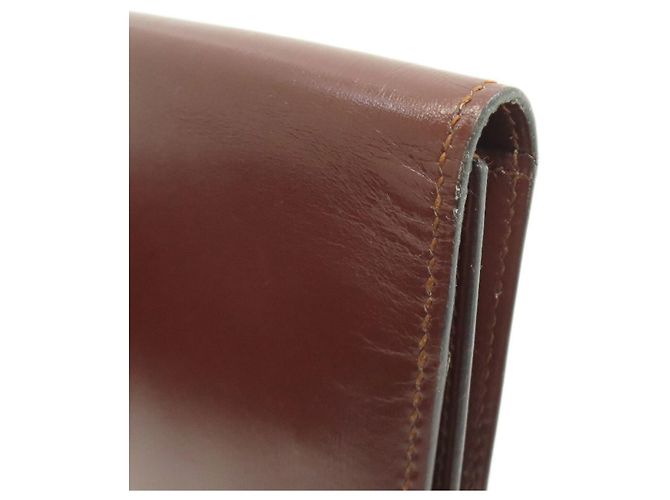 Hermès MC2 Fleming Lange Geldbörse Braun Rot - Ansicht 16