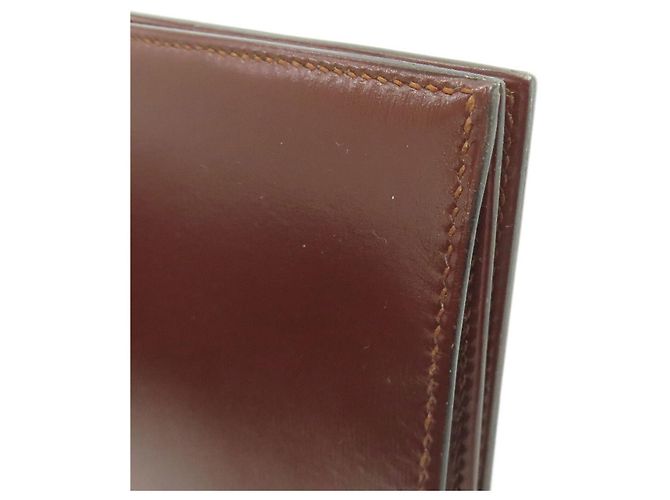 Hermès MC2 Fleming Lange Geldbörse Braun Rot - Ansicht 19