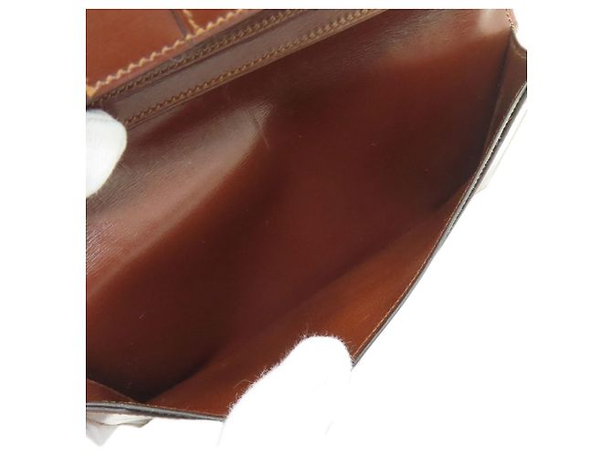 Hermès MC2 Fleming Lange Geldbörse Braun Rot - Ansicht 5