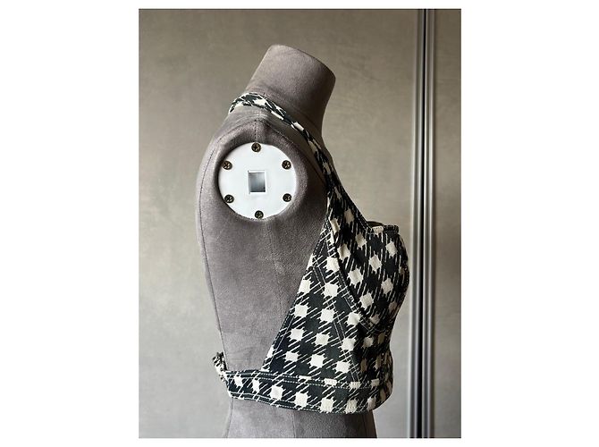 Top bustier Alaïa estampado de pata de gallo Negro Blanco - vista 3
