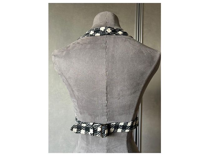 Top bustier Alaïa estampado de pata de gallo Negro Blanco - vista 4