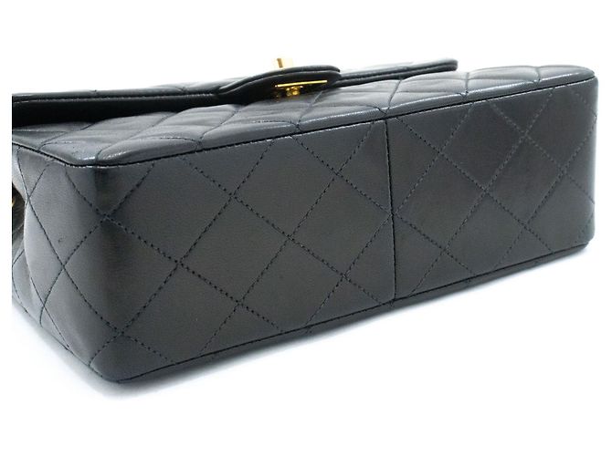 CHANEL Mini Quadrato Piccola Borsa a Catena a Spalla Nera in Agnello Nero - vista 4