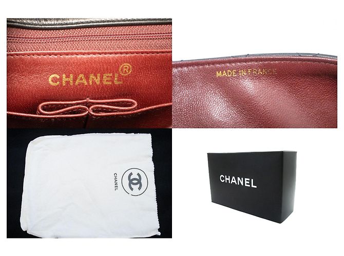 CHANEL Mini Quadrato Piccola Borsa a Catena a Spalla Nera in Agnello Nero - vista 8