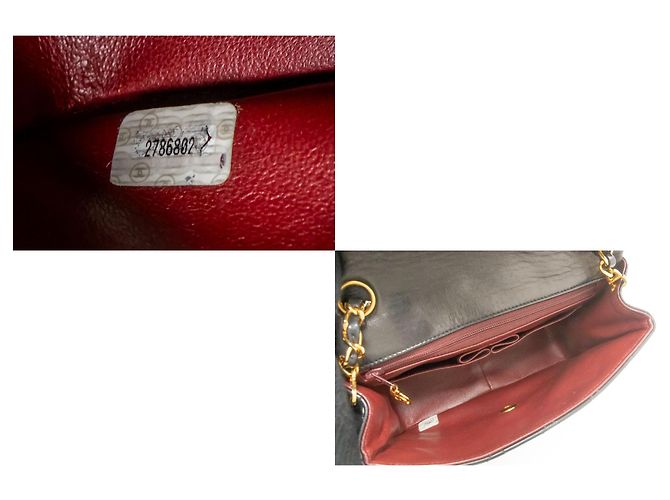 CHANEL Mini Quadrato Piccola Borsa a Catena a Spalla Nera in Agnello Nero - vista 9