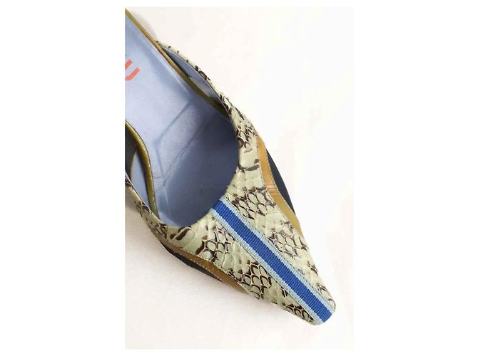 Miu Miu Mules azules - vista 4