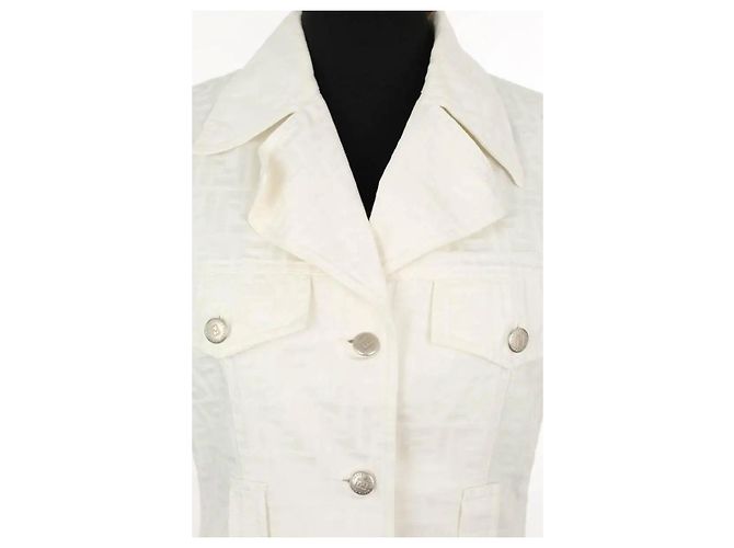 Fendi Weiße ärmellose Jacke - Ansicht 2