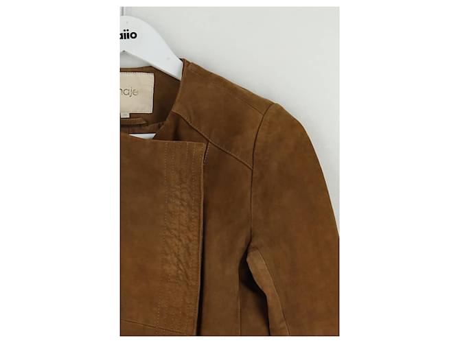 Maje Braune Lederjacke - Ansicht 3