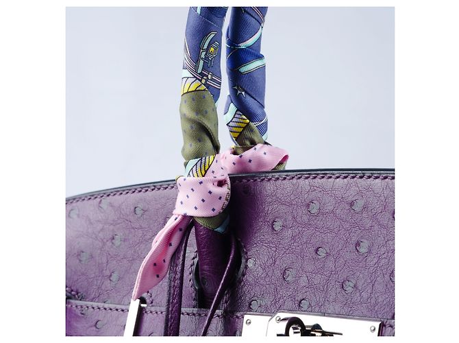 Hermès Birkin 30 in struzzo viola Porpora - vista 10