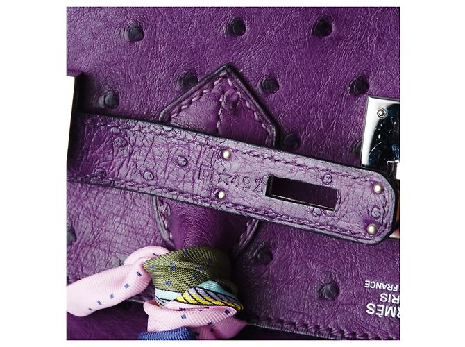Hermès Birkin 30 in struzzo viola Porpora - vista 11