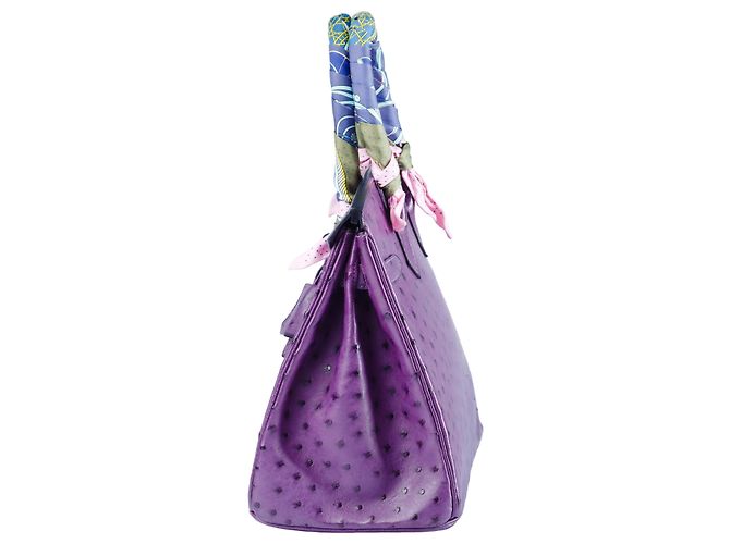 Hermès Birkin 30 in struzzo viola Porpora - vista 2