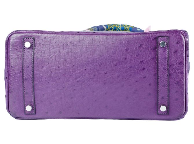 Hermès Birkin 30 in struzzo viola Porpora - vista 4