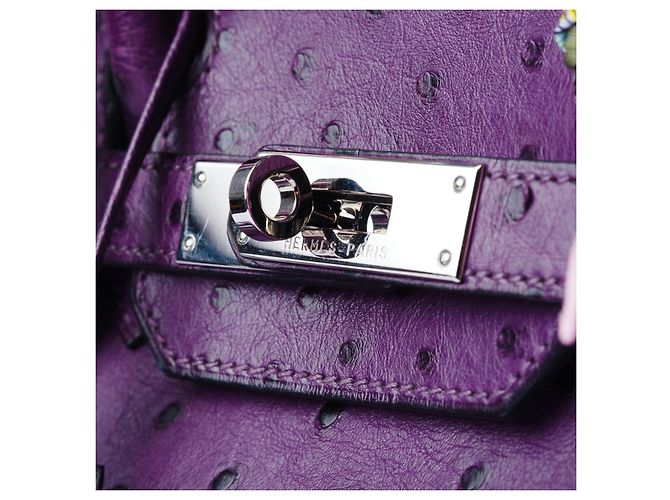Hermès Birkin 30 in struzzo viola Porpora - vista 5
