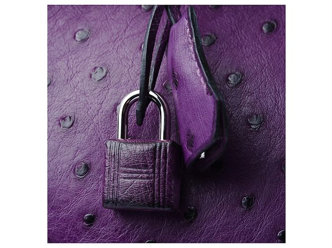 Hermès Birkin 30 in struzzo viola Porpora - vista 7