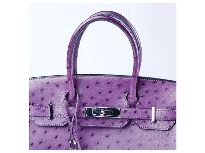 Hermès Birkin 30 in struzzo viola Porpora - vista 9