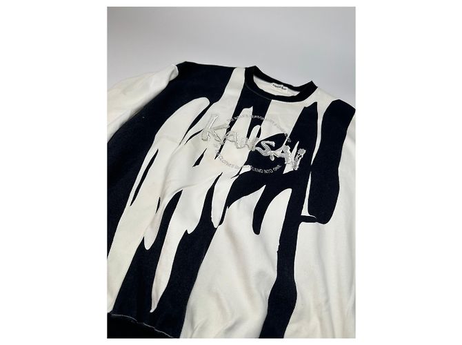 Autre Marque Pull ras du cou vintage Kansai Yamamoto noir et blanc M - vue 6
