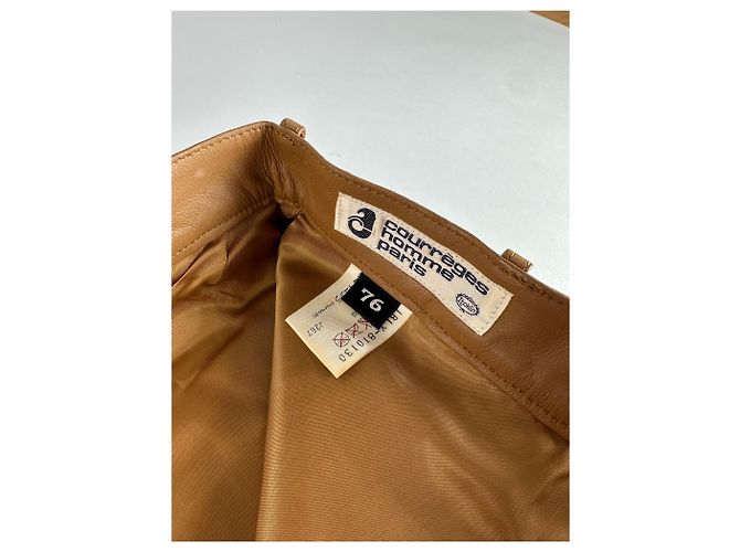 Vintage Courreges Lederhosen braun M - Ansicht 11