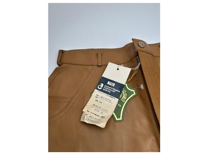 Vintage Courreges Lederhosen braun M - Ansicht 4