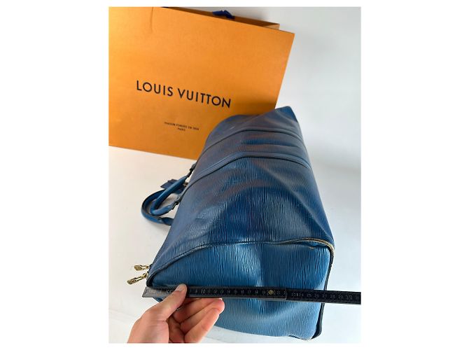 Keepall Vintage Louis Vuitton EPI Pelle Keepball 45 Blu - vista 12