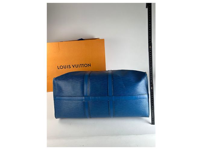 Keepall Vintage Louis Vuitton EPI Pelle Keepball 45 Blu - vista 13