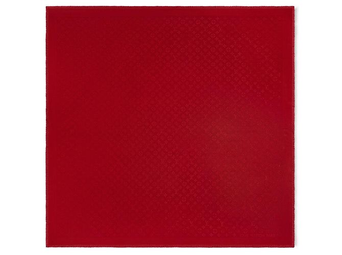 Sciarpa Louis Vuitton Monogram rossa seta e lana Rosso - vista 2