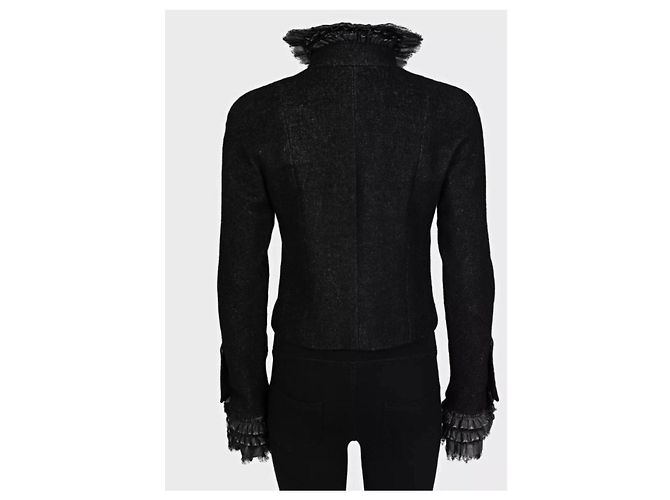 Schwarze cropped Jacke Chanel 2013 NWOT Größe 38 Gebraucht - Ansicht 3